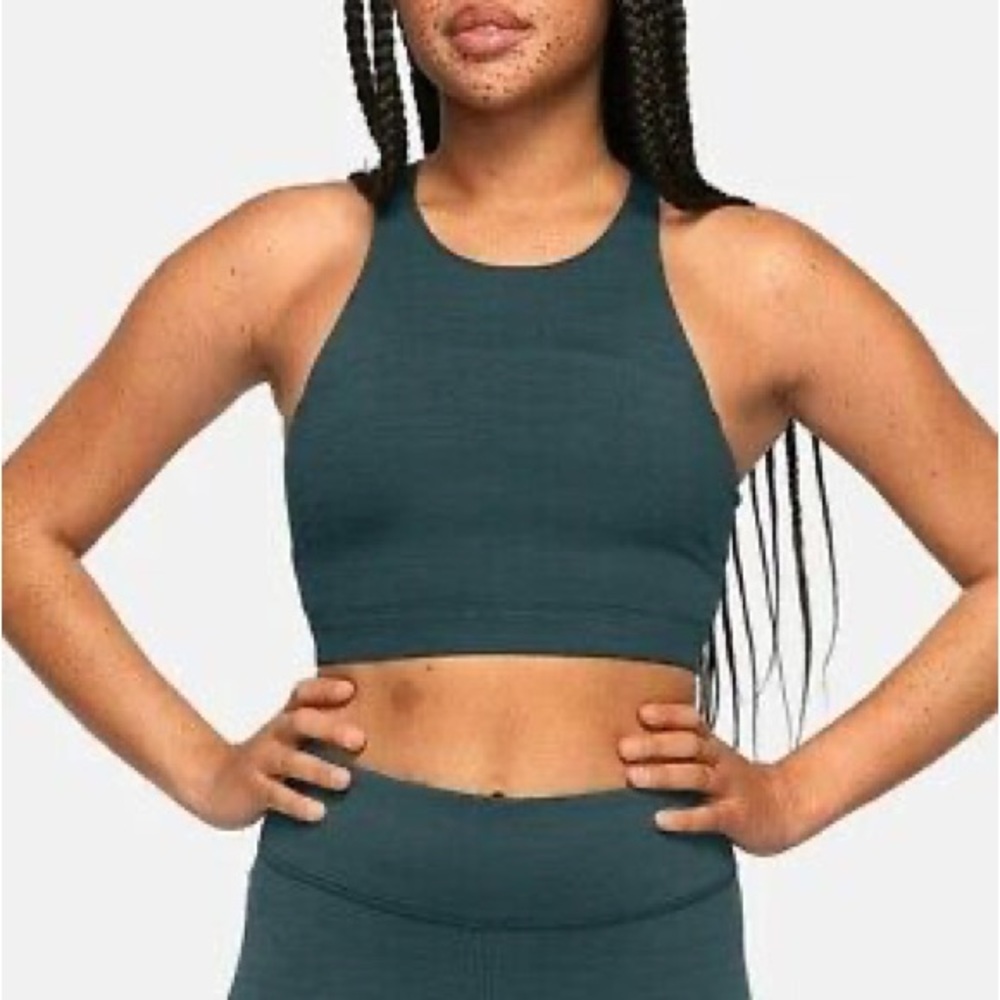 Outdoor Voices TechSweat Crop Top in Evergreen